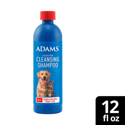 Flea & Tick Cleansing Shampoo for Dogs, Cats, 12 Ounces