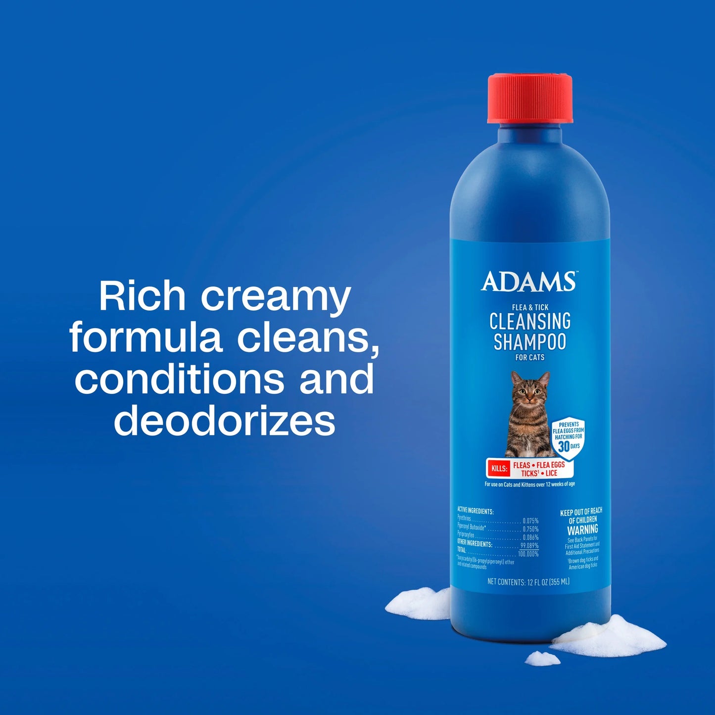 Flea & Tick Cleansing Shampoo for Cats, 12 Ounces