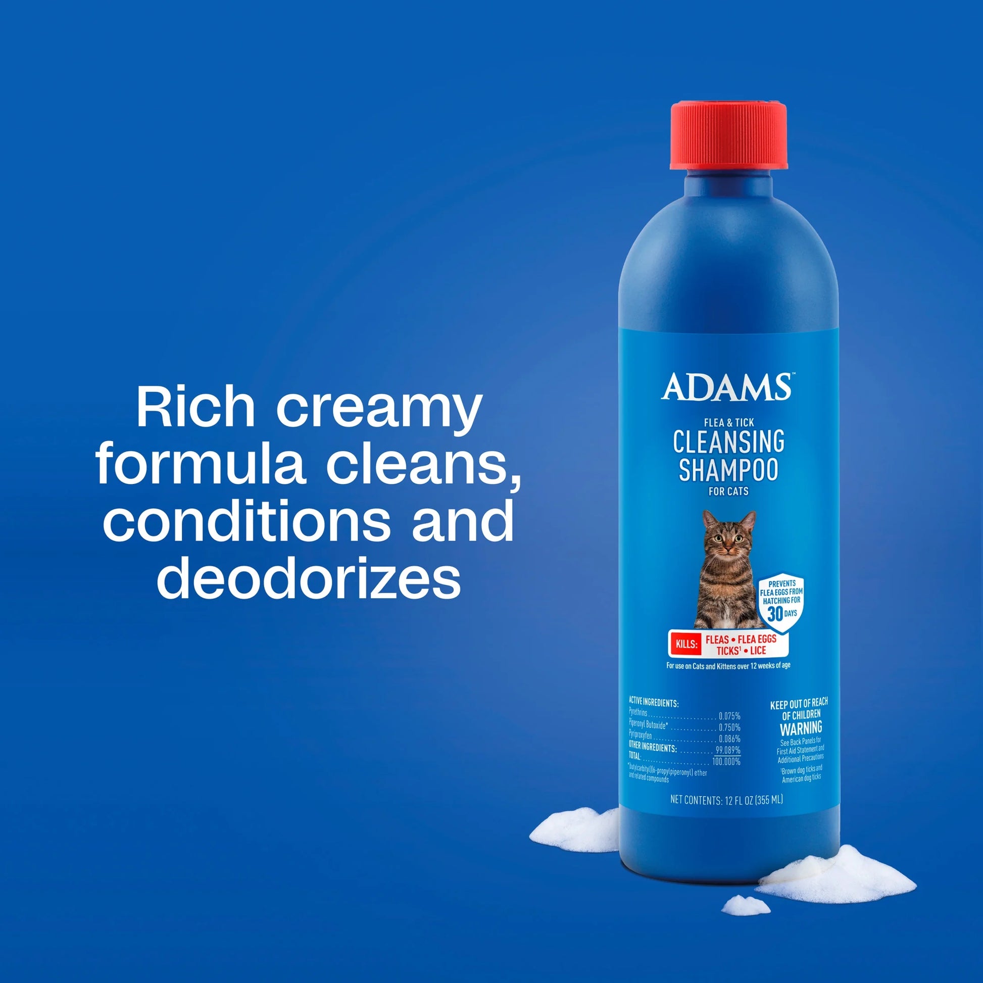 Flea & Tick Cleansing Shampoo for Cats, 12 Ounces